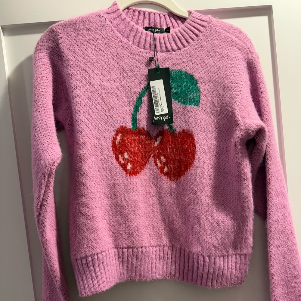 Nastygal Cherry Slim Fit High Neck Sweater (NWT, XL)